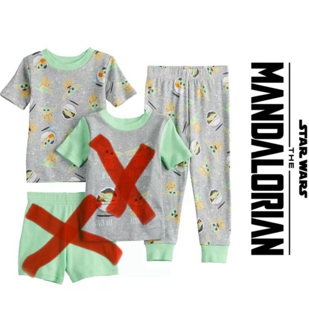 Star Wars | The Mandalorian Grogu "Baby Yoda" 2 Piece Pajama Set | Size 5T